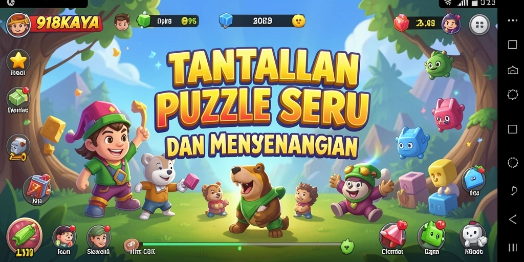 Tampilan gameplay 918KAYA dengan antarmuka puzzle yang menarik.