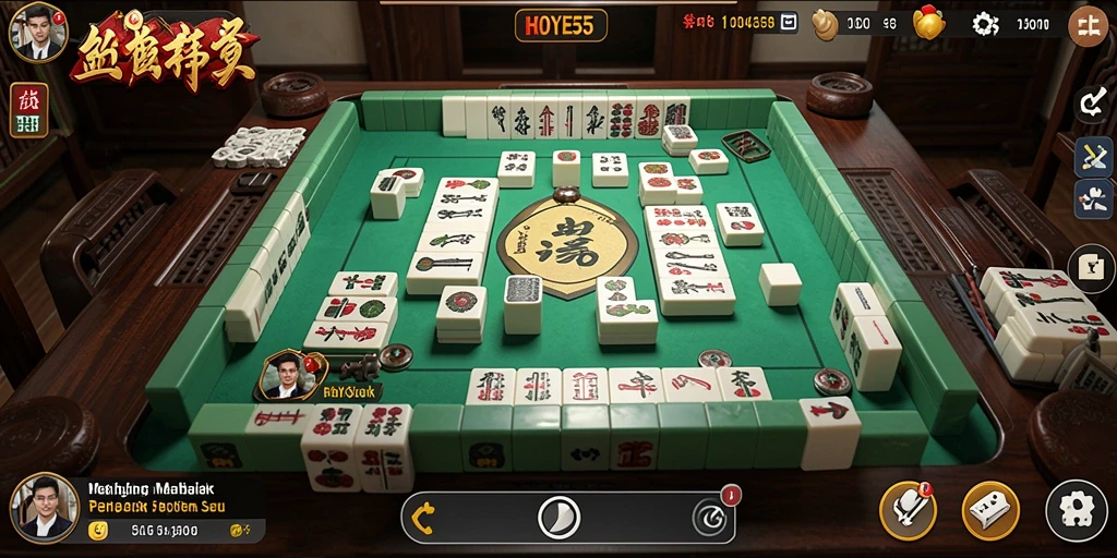 Tangkapan layar HOYE55 menampilkan gameplay Mahjong yang menarik dan penuh warna.