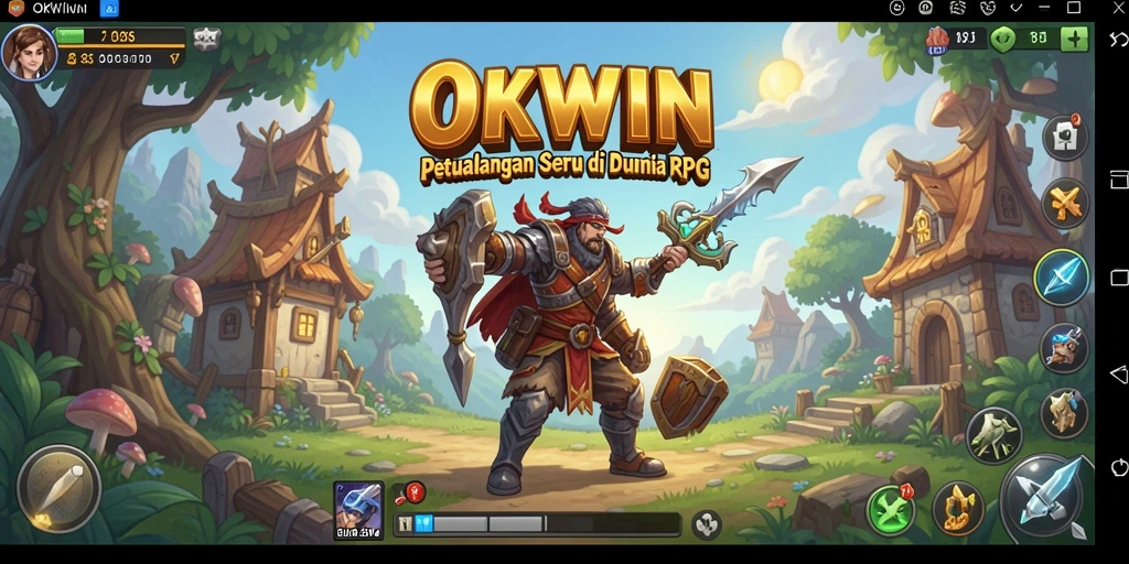Screenshot menampilkan aksi seru dalam permainan RPG OKWIN.