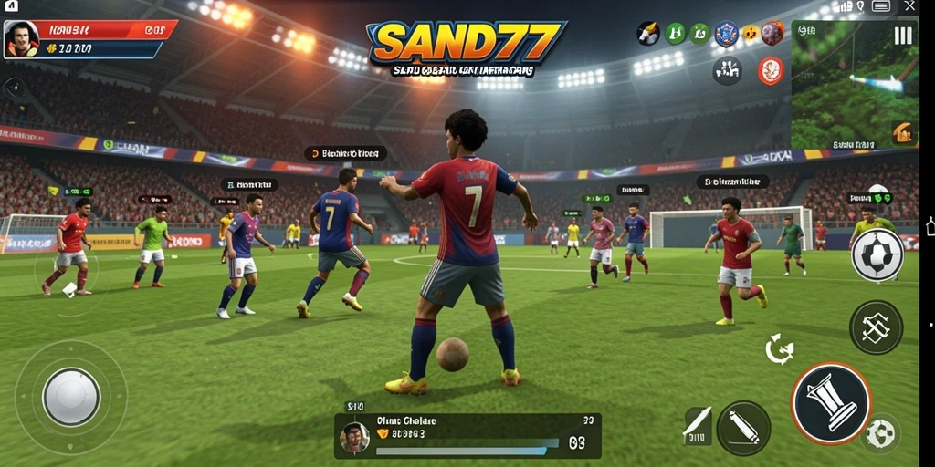 Screenshot gameplay SAND77 dengan laga olahraga yang seru