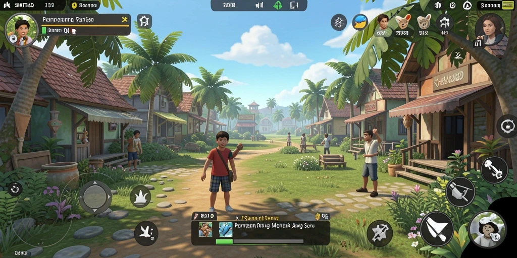 Tampilan gameplay SINTE4D yang ceria dan menantang.